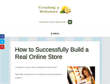 Tablet Screenshot of creatingawebstore.com